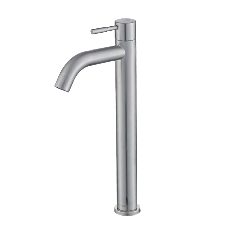 Tall Body Single Handle 304 Stainless Steel Bathroom Basin Water Tap