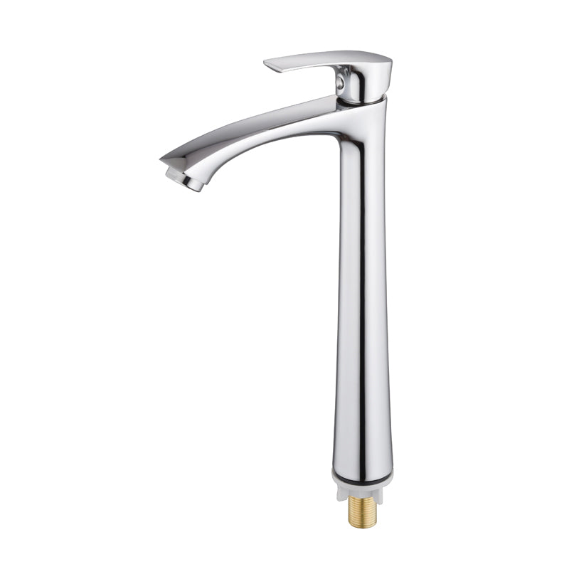 Tall Body Single Handle Zinc Body Cold Water Basin Faucet Deck Mounted Single Hole Basin water Tap for Bathroom