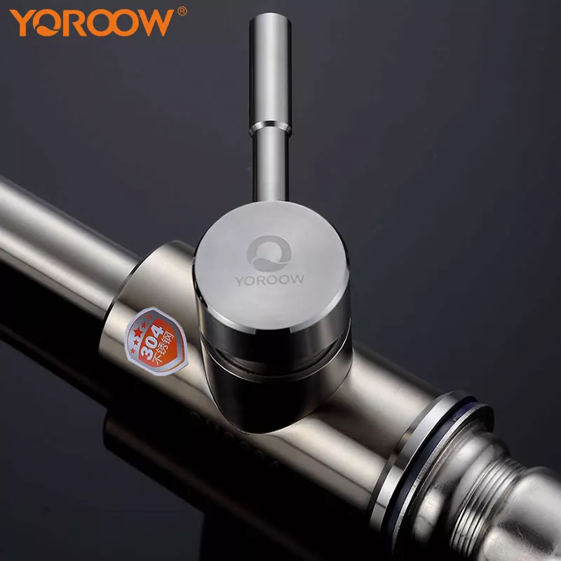 YOROOW China Faucet Factory Pull Out 304 Stainless Steel Kitchen Sink Faucets with Pull Down Sprayer Kitchen Faucet Mixer
