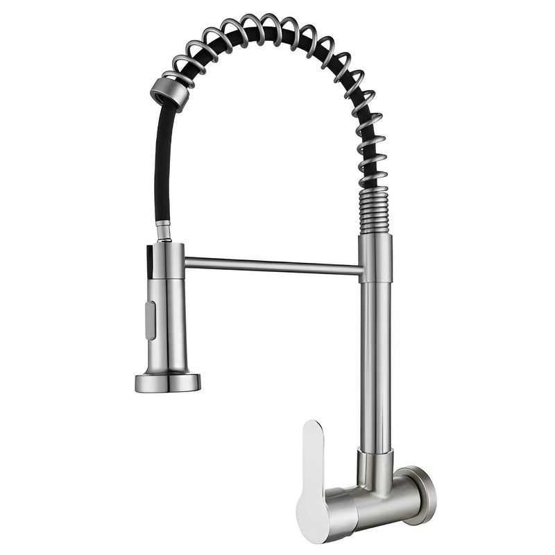 304 steel wire drawing spring faucet deck installation cold water single handle bathroom basin faucet manufacturer OEM