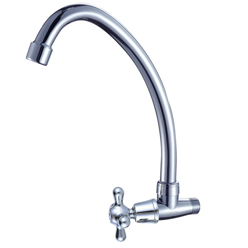 Chinese factory manufacturing single hole single cold water kitchen faucet handle chrome zinc plated kitchen faucet