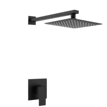 YOROOW Black Stainless Steel Square Shower Sets