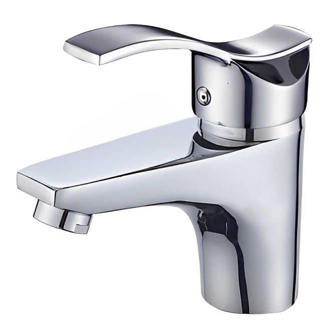 Alloy waterfall style water basin faucet mixer chrome plated deck mounted bathroom hot and cold faucet