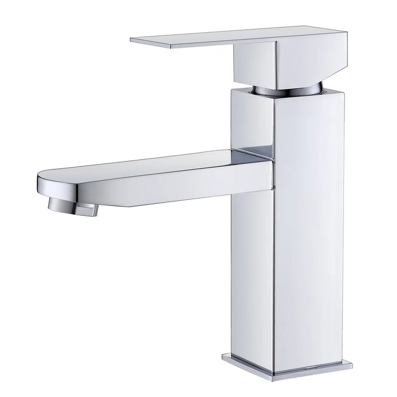 YOROOW 304SUS Square Chrome Plated Basin Faucet Mixer