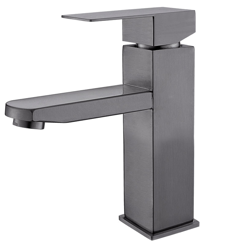 YOROOW Stainless Steel Gun-gray Square Basin Faucet Mixer