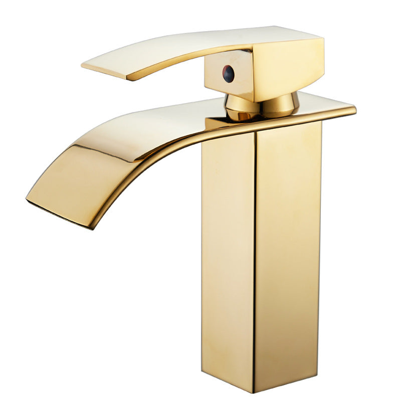 YOROOW Gold Stainless Steel Square Basin Faucet Mixer