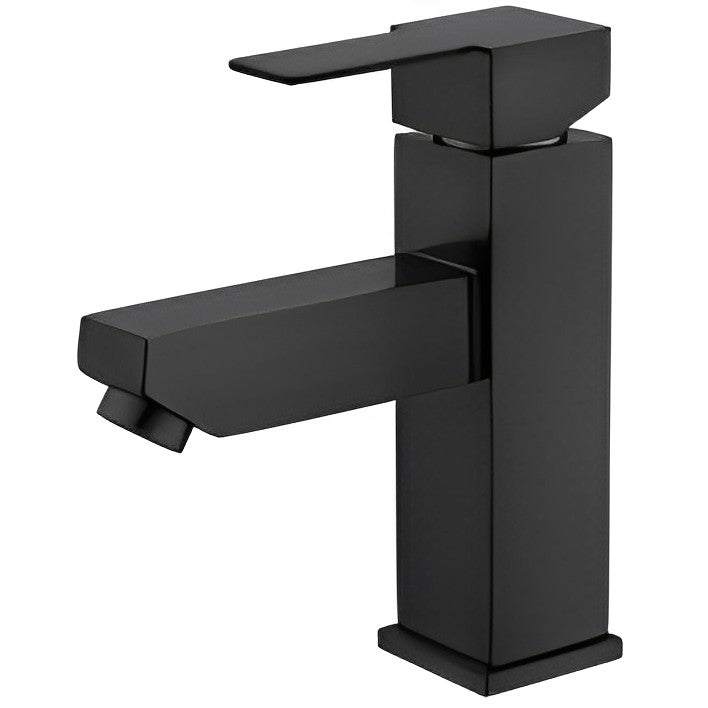 YOROOW Stainless Steel Square Basin Faucet Black Chrome Plated Quick Open Bathroom Basin Faucet Mixer