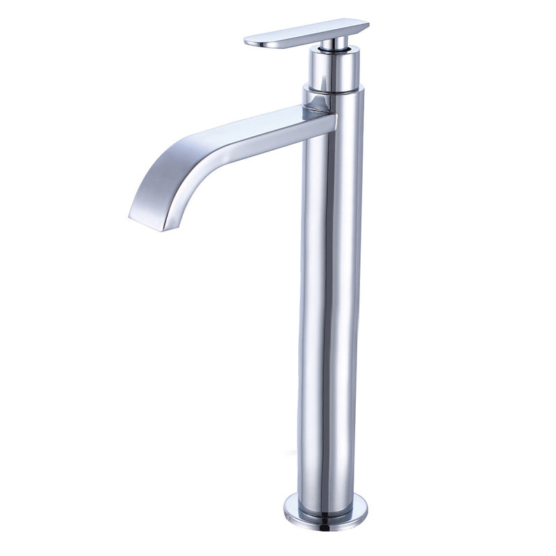 Tall Body Single Handle 304 Stainless Steel Basin Faucet Deck Mounted Cold Water Basin water Tap for Bathroom