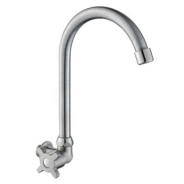 Chinese factory manufacturing zinc body wire drawing single hole single cold water kitchen faucet handle chrome plated