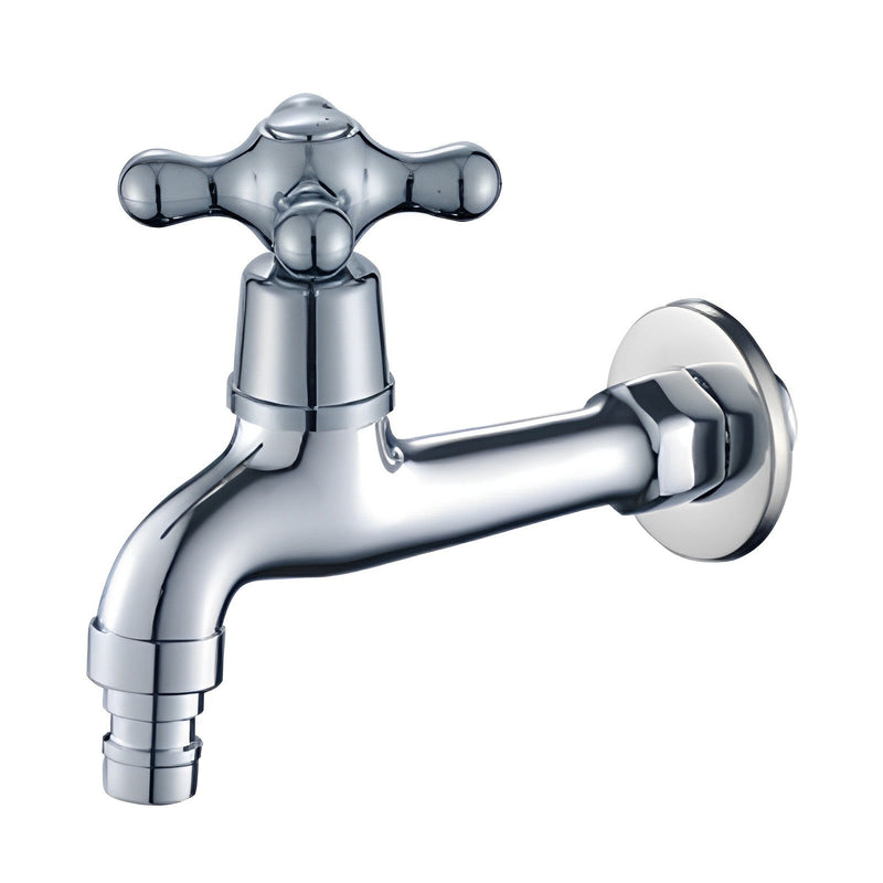 Faucet manufacturer YOROOW Zinc Basin Faucet Vertical Single Cold Water Silver Plated Zinc Handle Zinc Bathroom Popular Faucet