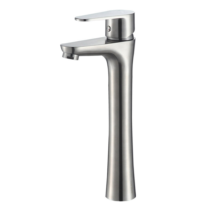 Modern Single Handle Vanity Faucet Stainless Steel Brushed Nickel Bathroom Faucet