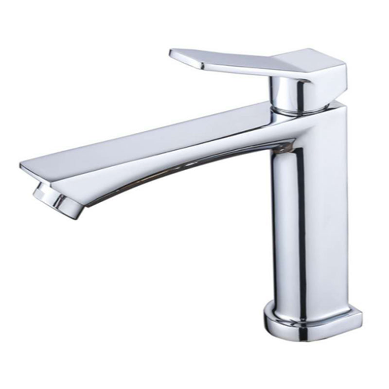 Deck Mounted Zinc Handle Zinc Body Cold Water Basin Faucet for Bathroom
