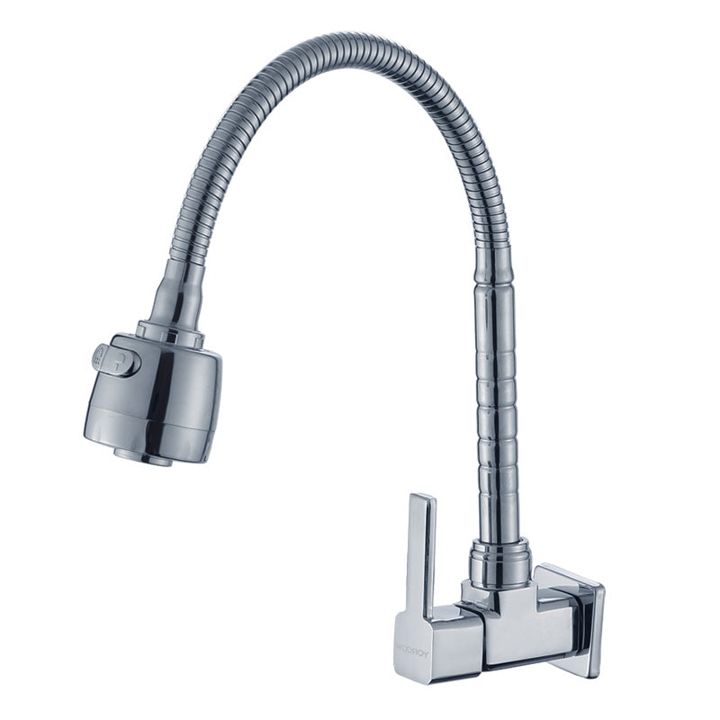 Chrome Plated Wall Mounted Zinc Body Kitchen Faucet