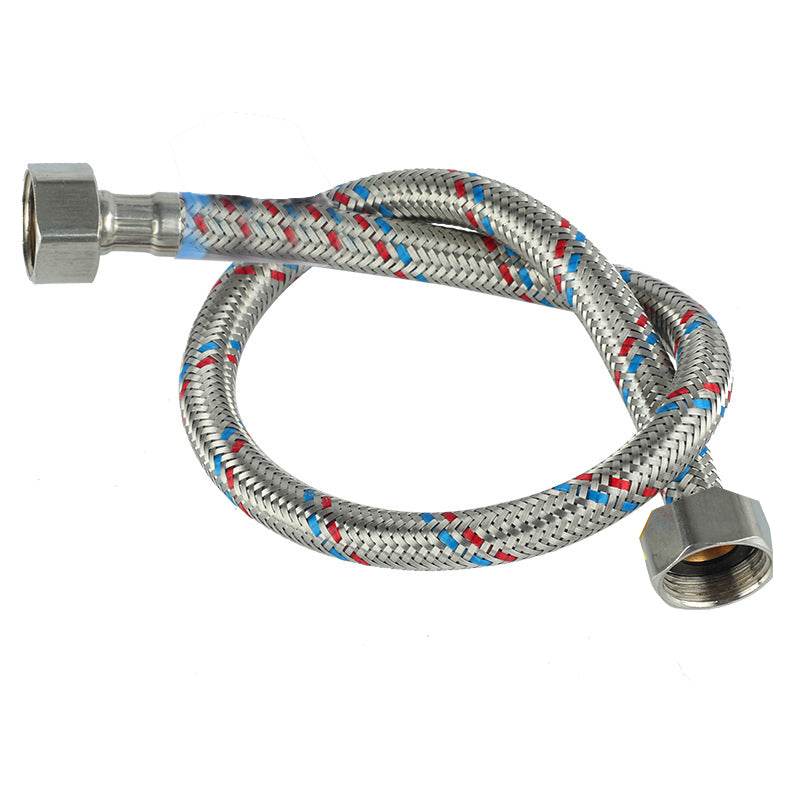 30/50/70/90cm-Red/Blue Wires Braided Flexible Hose with G1/2 S.S Nuts*G1/2 S.S Nuts