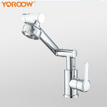 YOROOW Universal Rotating Basin Faucet 304SUS Cold and Hot Water Bathroom Basin Faucet Mixer