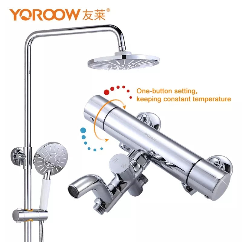 YOROOW 304 Stainless Steel Shower Set with Bidet Sprayer Gun Good Quality Shower Head Constant Temperature Faucet