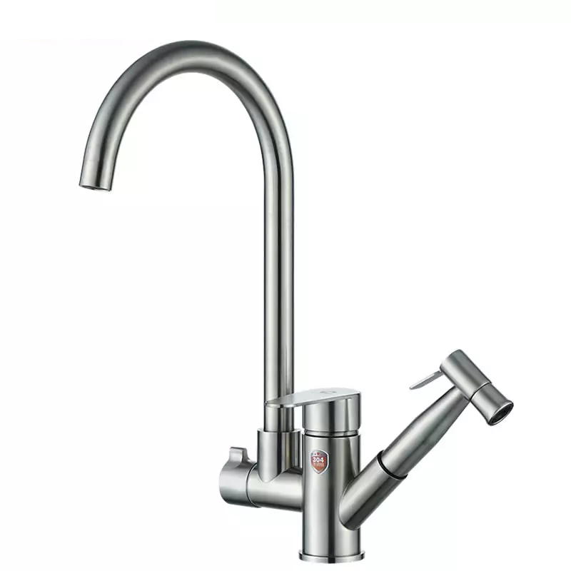 YOROOW China Faucet Supplier Good Quality 304 SUS Cold and Hot Water Tap 304 Stainless Steel Kitchen Faucets Mixer with Pull Out Spout