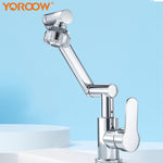 YOROOW Universal Rotating Basin Faucet 304SUS Cold and Hot Water Bathroom Basin Faucet Mixer
