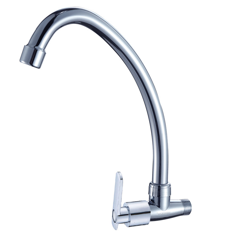 China Faucet Factory Single Hole Single Handle Kitchen Faucet  Chrome Plated Wall Mounted Zinc Body Kitchen Faucet