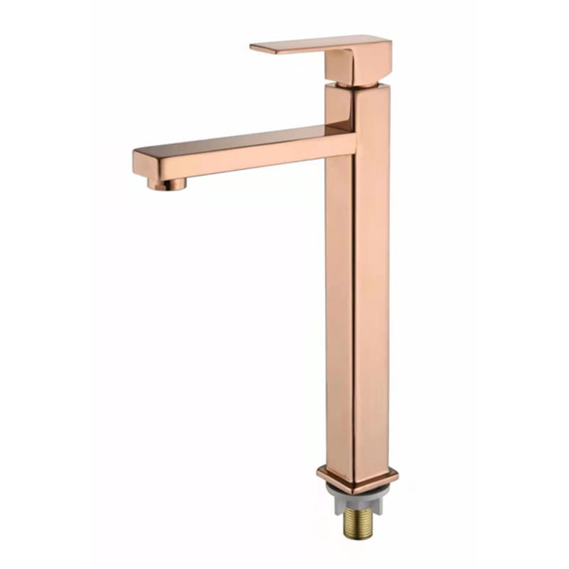 Saniary Ware Fittings Faucet Deck Mounted Single Hole Zinc Body Cold Water Zinc Basin Faucet for Bathroom