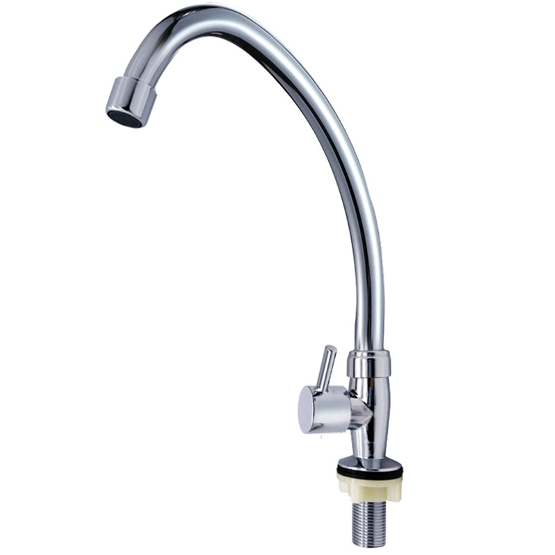 China Faucet Factory Polished Cold Zinc Alloy Body Long Neck Kitchen Faucet