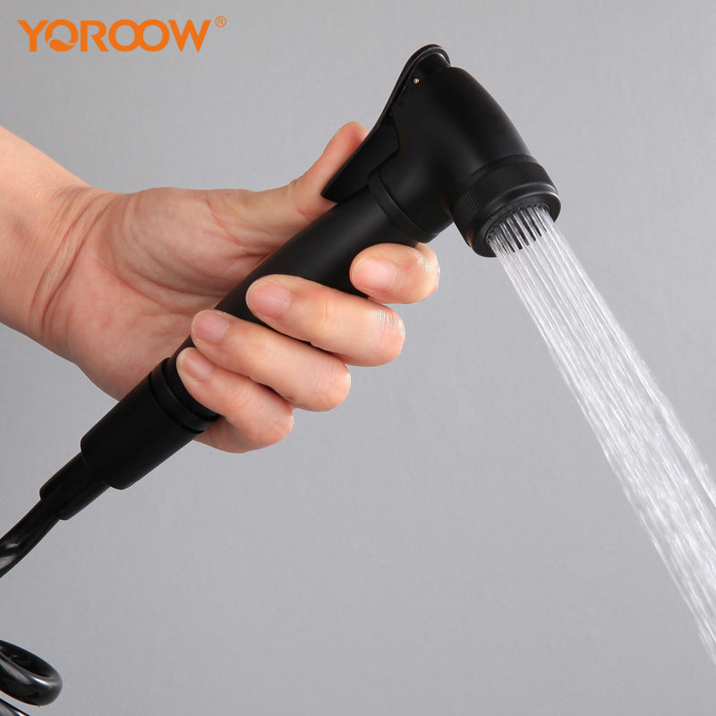 YOROOW Black Bathroom Bidet Sprayer Sets High Preuusre Zinc Body Toilet Water Pressure Control Sprayer
