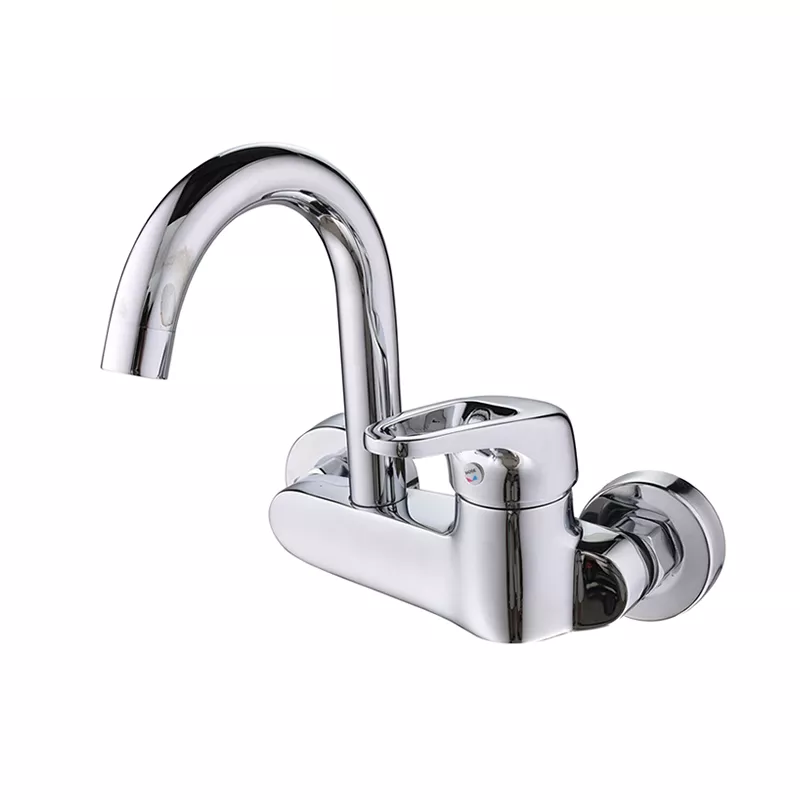 YOROOW Faucet Manufacturer Economic Bathroom Wall Mounted Hot and Cold Water Brass Body Basin Faucet Mixer