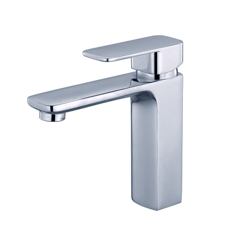 Good Quality Chromed Zinc Body Square Basin Mixer Faucets Single Hole Single Handle Bathroom Basin Faucet Tap