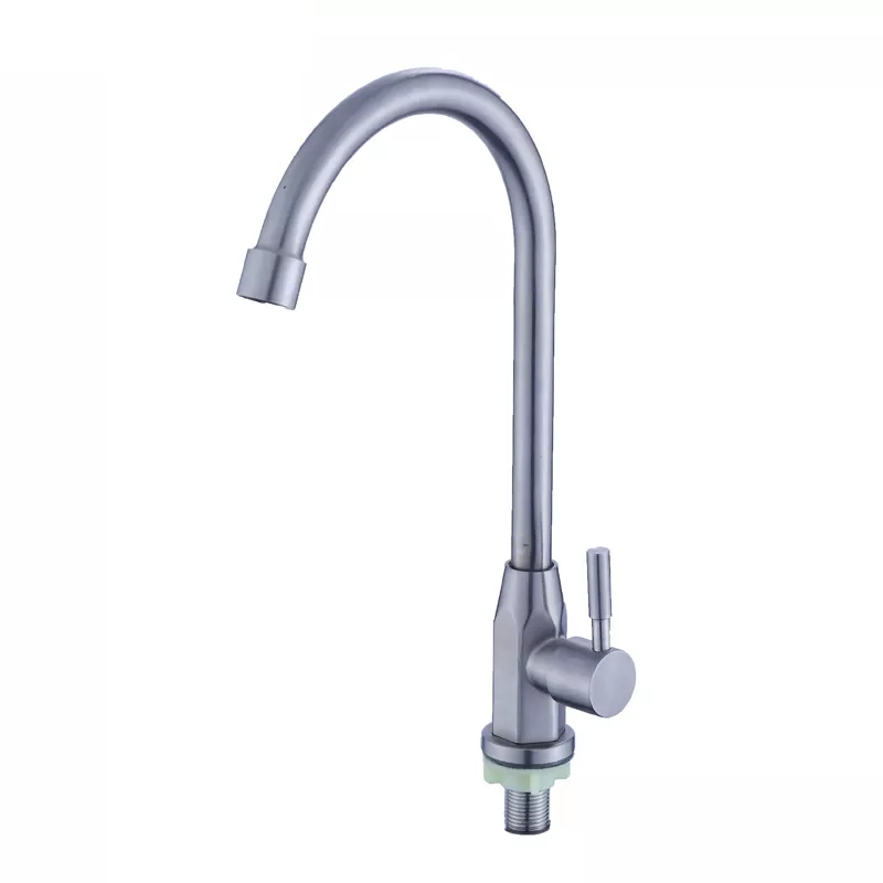 YOROOW Faucet Manufacturer Good Quality Cold Water 304 Stainless Steel Brushed Nickel Decked Mounted Kitchen Faucet