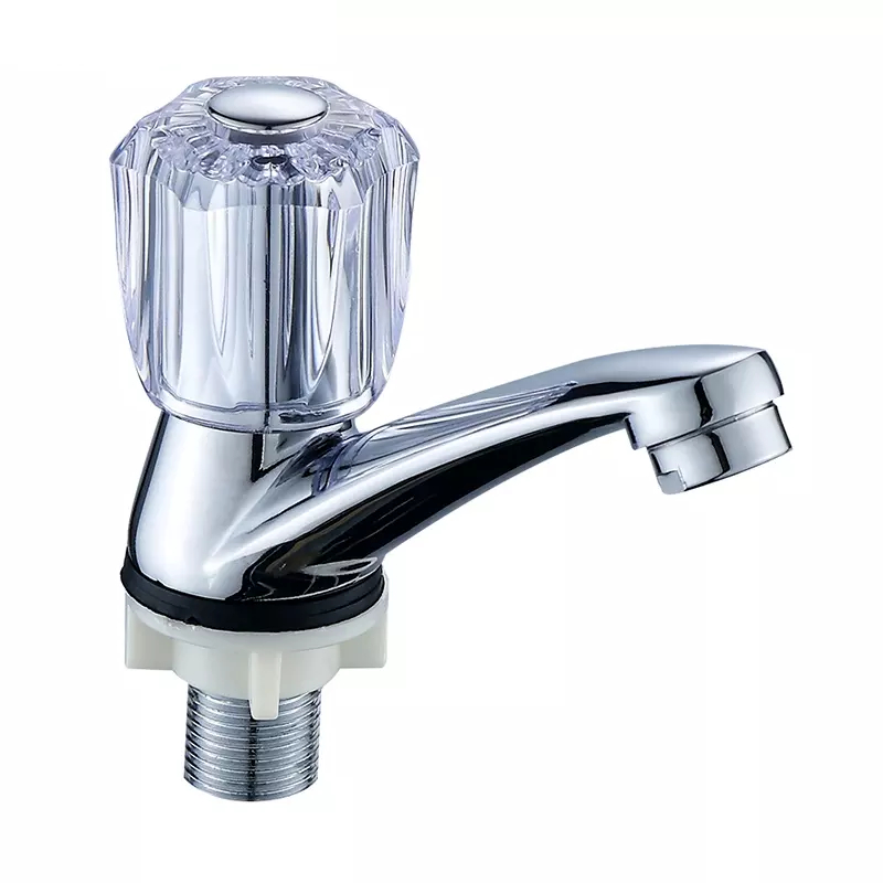 YOROOW China Faucet Manufacturers Plastic Handle Zinc Body Basin Faucet Cold Water Quick Open Basin Tap for Bathroom