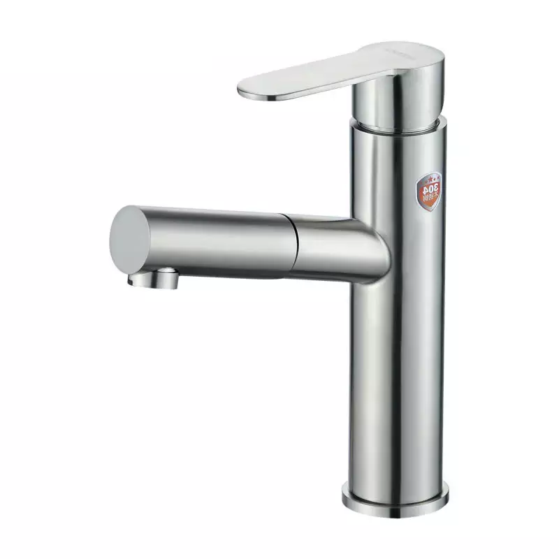 YOROOW Pull Out Basin Faucet Mixer with Pull Down Sprayer Cold and Hot Water 304 Stainless Steel Basin Faucet for Bathroom