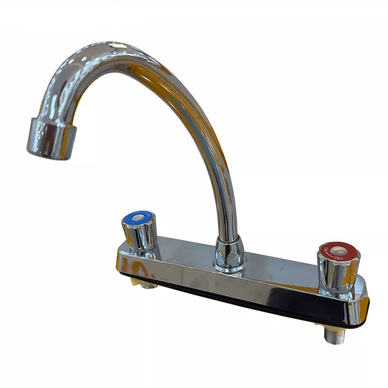 China Faucet Manufacturer 8 inch Zinc Body Basin Faucet Mixer ABS Plastic 2 Handle Deck Mounted Basin Faucets Mixer