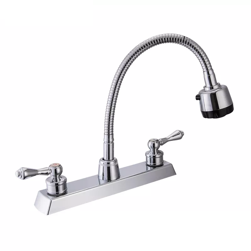 YOROOW Faucet Manufacturer Bathroom 2 Hole Lavatory Zinc Body Basin Faucet Mixer Deck Mounted Double Handles 8 Inch Basin Tap