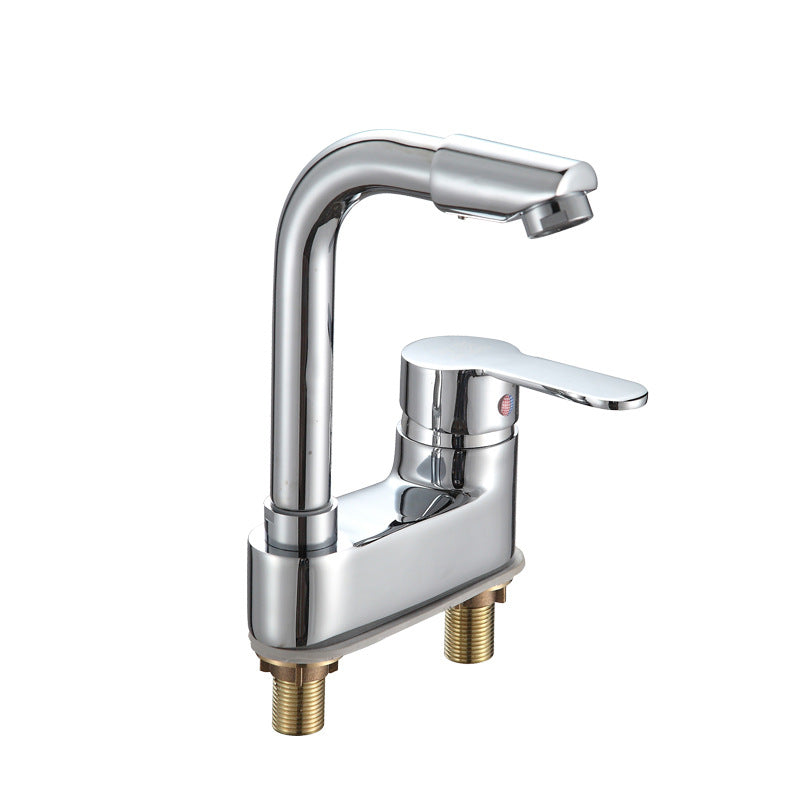 YOROOW Basin Faucet Mixer Zinc Body Double Hole Double Handle Basin Faucet Mixer Modern Chrome Polished Bathroom Basin Faucet