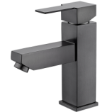 YOROOW Stainless Steel Gun-gray Square Basin Faucet Chrome Plated Quick Open Bathroom Basin Faucet Mixer