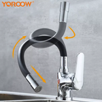 YOROOW Faucet Manufacturer Deck Mounted Brass Body Black Hose Kitchen Faucet Mixer Pull Out Flexible Spout Hose Cold and Hot Water Kitchen Sink Faucet