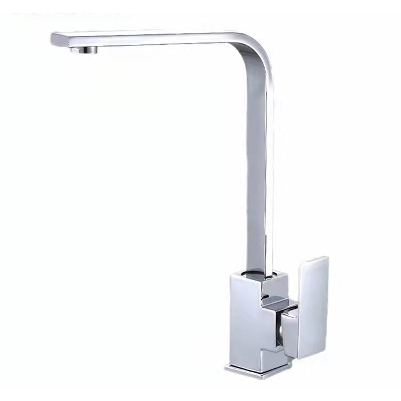 YOROOW Square Stainless Steel Kitchen Faucet Cold and Hot Deck Mounted Kitchen Water Tap