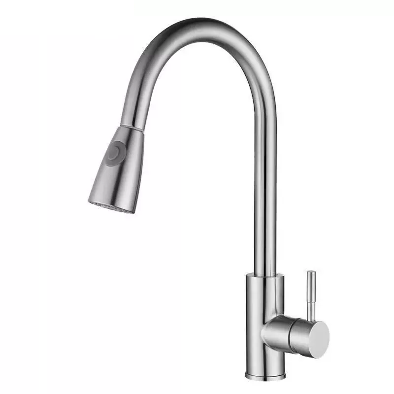 YOROOW Manufacturer 304 Stainless Steel Kitchen Sink Faucets with Pull Down Sprayer Single Handle Brushed Nickel Pull Out Kitchen Faucet