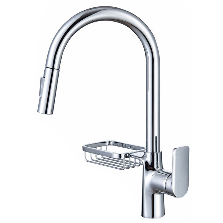 YOROOW New Kitchen Pull Faucet All Copper Sink Dishpan Telescopic Hot and Cold Water Single Hhole Can be Rotated