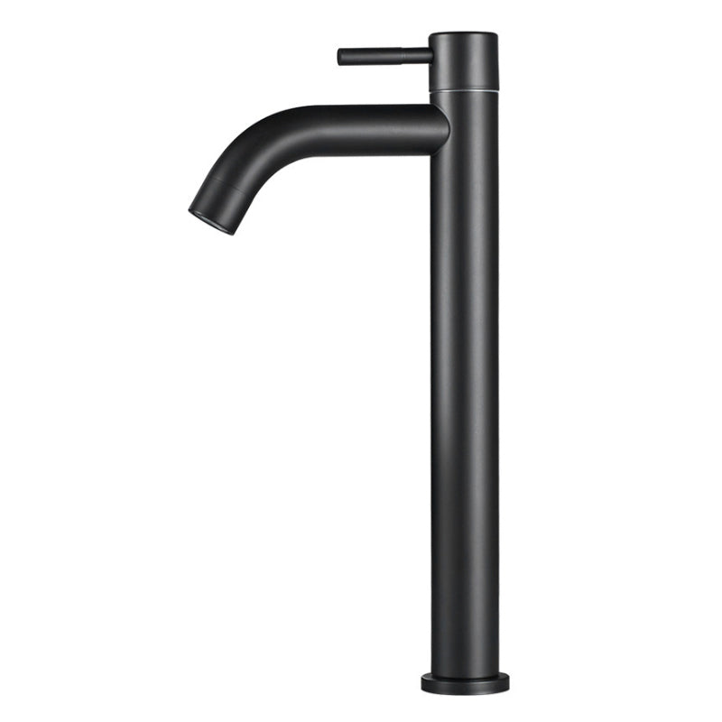 Black Stainless Steel Body Basin Faucet Tall Body Bathroom Vanity Sink Faucet