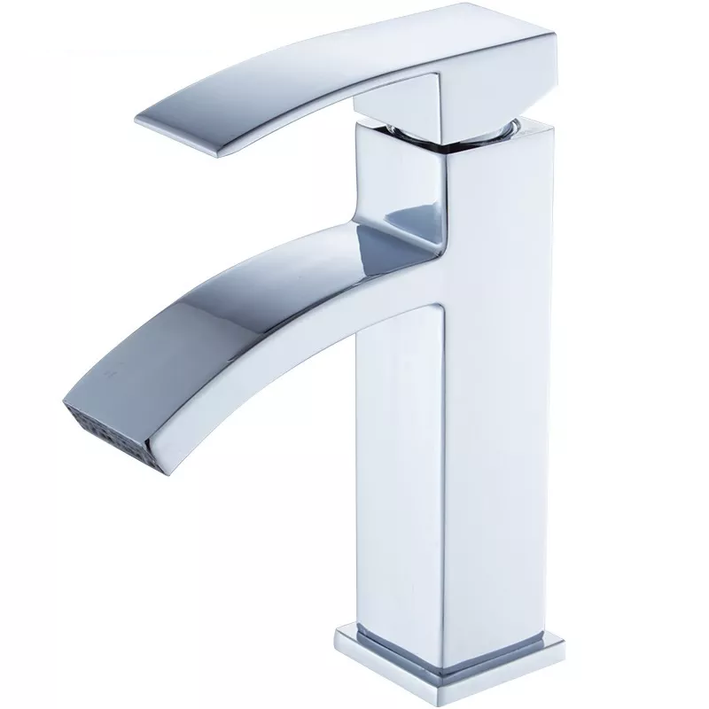 YOROOW Chromed Plate Square Waterfall Basin Mixer Faucets Single Hole Single Handle Bathroom Zinc Body Basin Faucet Tap