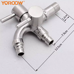 YOROOW Faucet Manufacturer 304 Stainless Steel Washing Machine Faucet Tap Bathroom Double Handle Bibcock