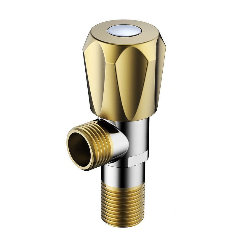 China Factory Good Quality Zinc Body Angle Valve G1/2 Stop Valve Wall Mounted Golden Handle Angle Valve for Bathroom
