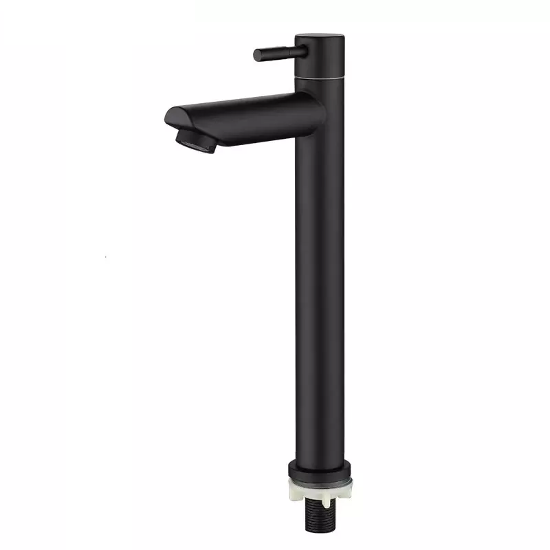 YOROOW Good Quality 304 Stainless Steel Basin Faucet Deck Mounted Cold Water Single Handle Tall Body Basin Water Tap for Bathroom