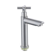 YOROOW Manufacturer 304SUS Cold Water Basin Faucet Brushed Nickel Saving Water Cross Handle Basin faucet for Bathroom