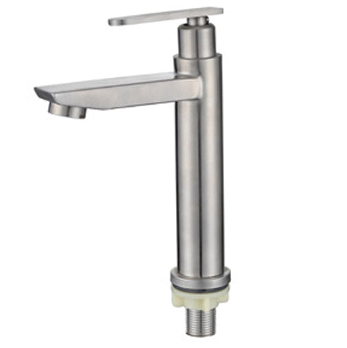 YOROOW Sanitary Ware Single Handle Basin Faucet Deck Mounted 304 Stainless Steel Bathroom Cold Water Basin Faucet