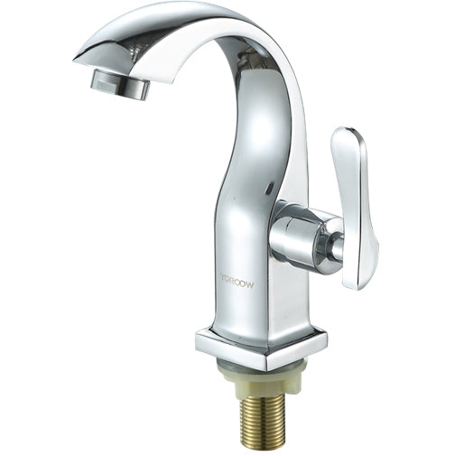 YOROOW Popular Style Zinc Basin Faucet Vertical Type Cold Water Chrome Plate Brass Cartridge Zinc Water Tap Wash Basin Tap
