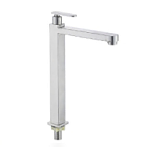 YOROOW Faucet Supplier Good Quality Single Handle Square Shape Long Body 304 Stainless Steel Cold Water Basin Faucet for Bathroom