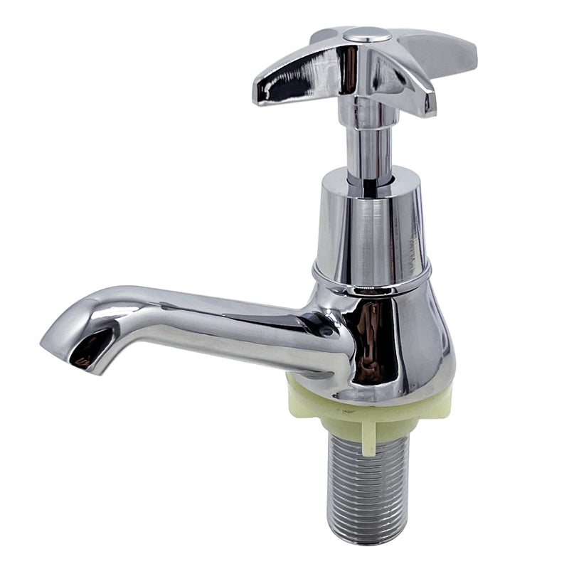 YOROOW Zinc Basin Faucets Deck Mounted Zinc Handle Zinc Body Cold Water Chrome Waterfall Wash Basin Faucet for Bathroom