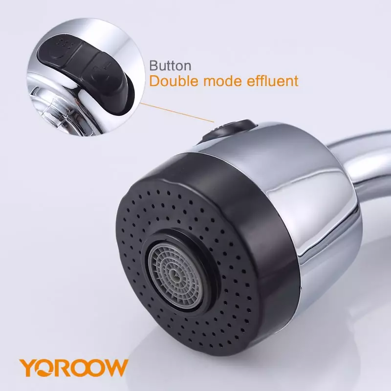 YOROOW Faucet Manufacturer Deck Mounted Single Handle Flexible Hose Single Cold Water Zinc Body Kitchen Faucet with Sprayer